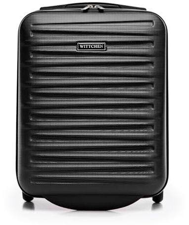 WITTCHEN Skyspeed Line Kabinenkoffer Free on Board Kabinengepäck Kleiner Koffer ABS Hartgepäck Teleskopgriff 2 Rollen Unterschenkel Schwarz Lufthansa/Eurowings/Ryanair/Condor