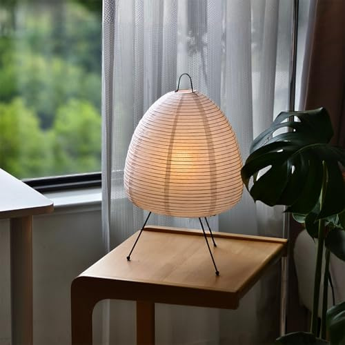 Mengjay Kreative Papier Tischlampe,Retro Reispapier Lampe Nachttischlampe,Tischleuchte Wohnzimmer Deko Lampe, E27 Schreibtischlampe Nachtlicht für Schlafzimmer (B)