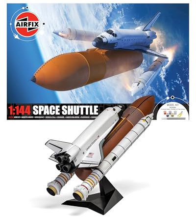 Airfix A50200 rymdfärja presentset - Plastmodellbyggsatser, Rymdfarkostbyggsatser för vuxna och barn 8+, Innehåller: Skalamodell 1:144, Humbrol akrylfärger, penslar och polycement
