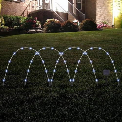 Solar-Powered LED Garden Arch Lights – 40 Bright Waterproof LEDs, 400cm Length, Automatic Dusk-to-Dawn Lighting for Pathways, Flower Beds & Patios