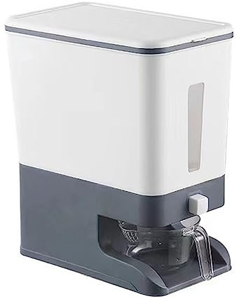 Cpolebev Dispensador de Arroz Tipo Prensa Contenedor de Grano Sellado Almacenamiento Caja de Arroz de Cereales para el Hogar Dispensador Cubo Latas de Arroz 10KG-A
