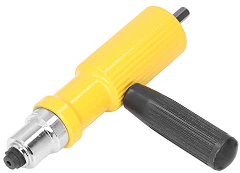 Akozon Rivet A, Gun Adapter Alloy Steel Cordless Riveting Tool Attachment Drill Riveters Set Kit for Electric Yellow GunA Hand Power Accessories