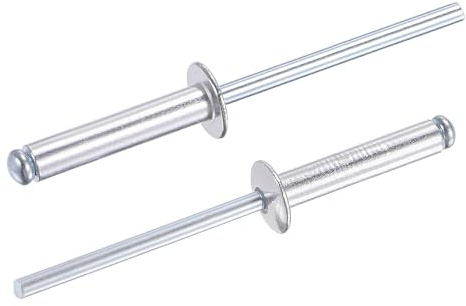 TA-VIGOR 60Pcs 4mm x 20mm Aluminium Blind Rivets, Open End Pop Rivets with Dome Head, Heavy Duty Pull Rivet for Metal Wood Plastic, Indoor Outdoor Fixings