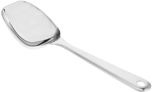 FELTECHELECTR Cuillère de Service en Acier Inoxydable 304 Grosse Taille à Tête Carrée Manche Long et Profond Cuillère Plate Multifonction pour Buffet Cuisine Professionnelle