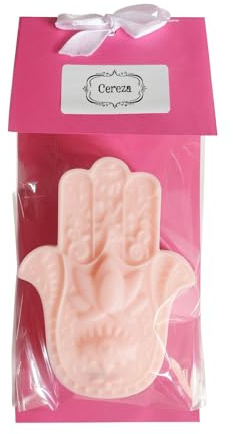 Vela Mano de Fátima aromática - Aroma a cerezo en flor - Vela artesanal hecha a mano - Decoración protectora - Regalo original