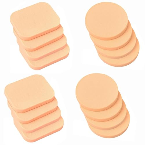 KNUIUYY 16 Pezzi Spugnette Trucco in Lattice, Spugne Cosmetiche Morbide Flessibili, Beauty Blender Make Up Professionale, Umido e Secco Trucco Spugna per Tutti i Tipi di Pelle Sensibile