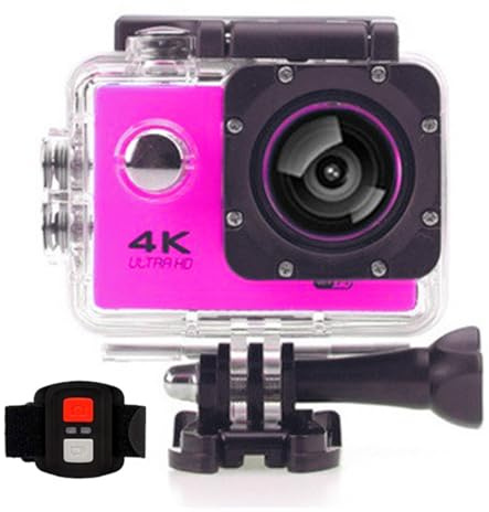 Neksong Qinux Pixgo 2.0 Inch 4K Action Camera Waterproof, Underwater 30m, 30M Anti-Shake, Underwater Camera for Diving/Bike/Climbing/Swimming (Pink)