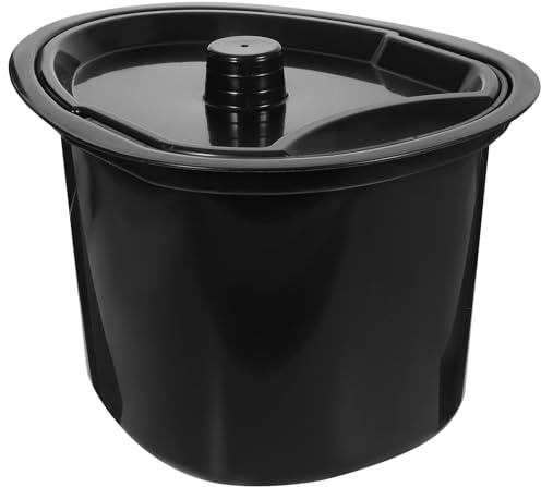 Orinal de Plástico Negro con Tapa 5l para Ancianos y Pacientes | Capacidad 5 Litros, Diseño Contorneado, Portátil y Duradero, Uso Junto Cama, Color Negro