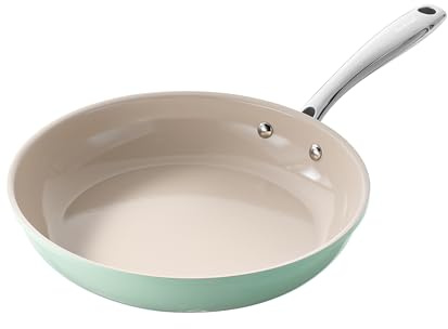 Redchef Ceramic Non Stick Frying Pan Skillet 28cm, Nonstick Saute Pan 11 Inch with Stay Cool Handle, All Hobs Compatible, Oven Safe, PFAS & PFOA Free (Mint Green)