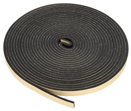PATIKIL Foam Insulation Tape, 15mm x 5mm x 10m Self Adhesive Weather Stripping Door Seal Strip for Door Soundproofing Window Air Conditioning Sealing, Black