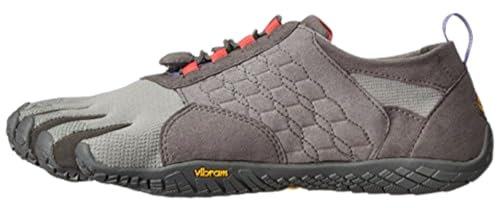 Vibram Women's FiveFingers Trek Ascent | Barefoot All-Terrain Outdoor Shoe for Hiking & Light Trail, Grey/Lilac, 40 EU / 8.5-9 US