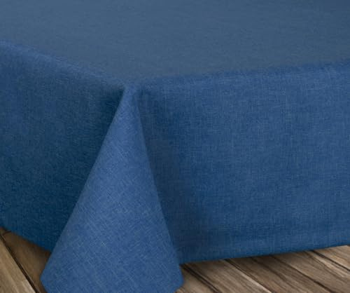 BEAUTEX Tischdecke Leinenoptik eckig 130x160 Dunkelblau abwaschbar