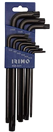 Juego petaca 9 llaves acodadas pavonadas TORX® inviolables T10-T50