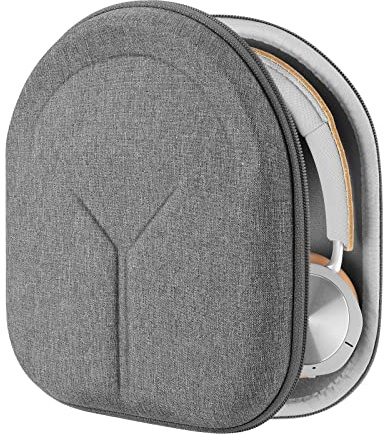 Geekria Shield Headphones Case Compatible with B&O Beoplay HX, H9i, H95, H9, H8, H6, H4, Portal Gaming, Replacement Hard Shell Travel Carrying Bag with Cable Storage (Grey)