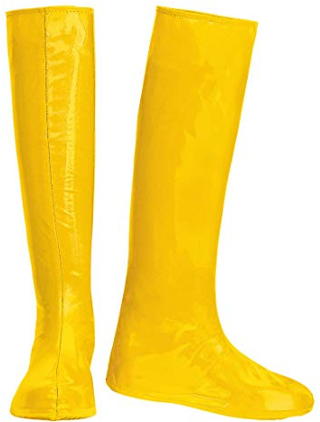 NET TOYS GoGo Schuhüberzieher Stiefel-Überzieher | Gelb | Aufreizendes Damen-Kostüm-Zubehör Stulpenstiefel Überschuhe | Perfekt geeignet für 90er-Party & Straßenkarneval