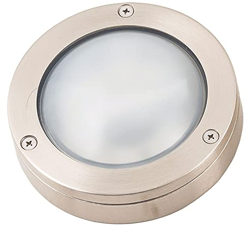 Licht-Erlebnisse Schiffslampe Messing IP64 in Nickel Maritim kleine Außenleuchte Rund Haus Wand Haustür Terrasse