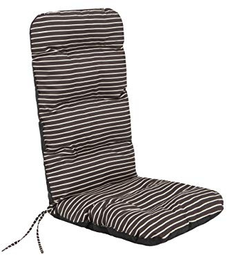 HOBBYGARDEN Gartenkissen, Gartenliege, Rastplatz, Auflage für Stuhl, Stuhlkissen, Sonnenliegekissen, Entspannungskissen Polster Brown Stripes 123x48 cm