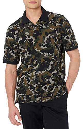 Amazon Essentials Polo in Cotone piqué vestibilità Regular (Disponibile in Taglie Extra Forti) Uomo, Verde Oliva Mimetica, S