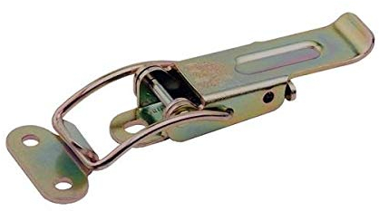 Gedotec Kisten-Spannverschluss Metall Hebel-Verschluss abschließbar mit Gegenstück - Table Catch | Kisten-Schloss zum Schrauben | Stahl gelb verzinkt | 2 Stück - Spann-Schloss für Tische & Truhen