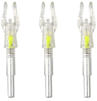 SHARROW 3pcs/6pcs Tir à l'arc Encoche de Flèche Lumineuses LED Automatiquement Éclairé Lighted Nocks Flèche Encoche pour ID 4.2mm Arbre de Flèche de Carbone (Jaune, 6pcs)