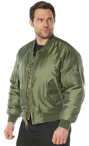 Rothco Conceal-Ops MA-1 Flight Jacket – Bomber Style Cold Weather Discrete Carry Coat, Sage Green, S