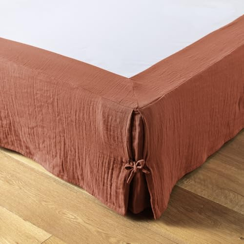 Cache-sommier 160 x 200 cm – Double Gaze de Coton 125 g/m² – Gaïa Terracott | Double gaze ultra douce & respirante