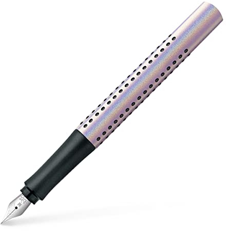 FABER-CASTELL 140844 - Füller Grip Edition Glam, Federbreite M, pearl, 1 Stück