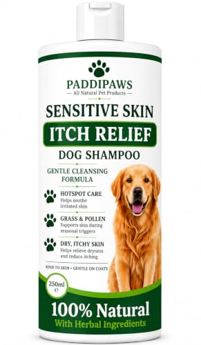 Sensitive Skin Dog Shampoo – Itchy Coat & Seasonal Care, 250ml | Natural ingredients to help soothe the skin and support dogs affected by hotspots, grass, pollen and seasonal irritants.