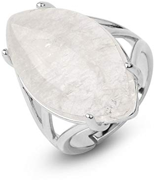 WLLDDDIU Natürlicher Großer Klarer Kristallring Kristall-Pferdeaugen-Form-Ring Verstellbarer Damen-Ring Mit Offenem Stein Reiki-Balance-Knöchel-Finger-Ringe Ewigkeitsring Für Frauen, Mädchen, M