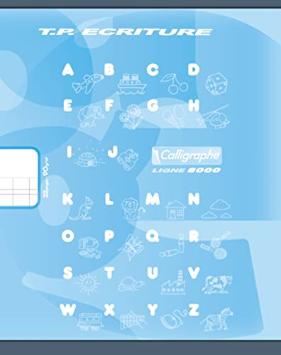 Clairefontaine 108501C - Packung mit 20 Heften Calligraphe 16 Blatt, 17x22cm, 90g, französische Lineatur DL 3mm und blanko, 1 Pack, Blau