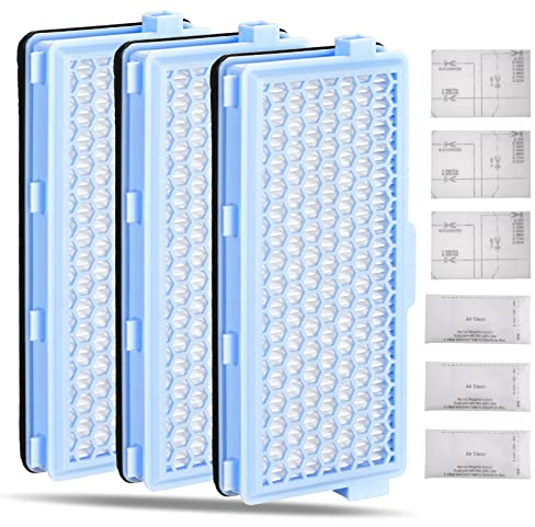 3 Filter für Miele Staubsauger Compact C1 C2 Complete C2 C3 S8340, 3 HEPA Filter und 3 Motorfilter Ersatz für Allergiker gegen Feinstaub und Gerüche, Zubehör für S4000 S5000 S6000 S8000