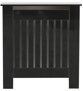 FurnitureHMD High Gloss Radiator Cover Vertical Slat Wooden Cabinet Heating Cover Wall Cabinet for Bedroom,Living Room,Hallway (small size)