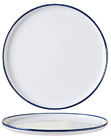 Assiette à pizza Assiette plate simple nordique Assiette à dîner en céramique créative Vaisselle occidentale Assiette à petit-déjeuner Assiette en porcelaine de qualité supérieure avec un rebord surél