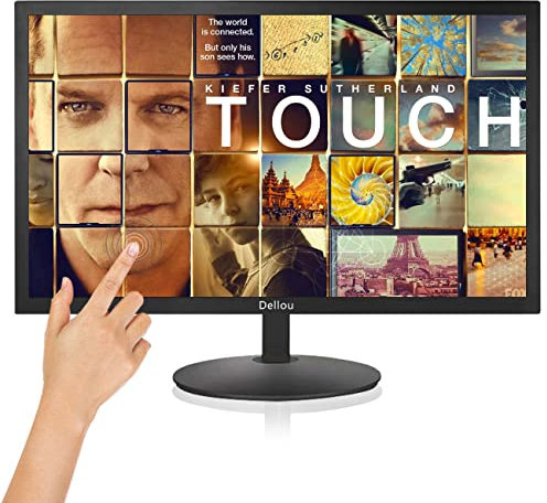 Moniteur de Surveillance à écran Large Tactile de 22 Pouces CCTV Écran de caméra de sécurité Tactile Sensible Interface Multifonction HDMI, AV, BNC, VG, PC, entrée USB 1920x1080 Full HD