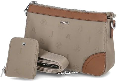 Joop! - Schultertasche in Klein für Damen, Umhängetasche in Beige, Handtasche mit Reißverschluss