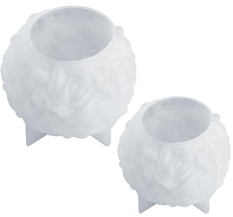 2 Piezas Molde Para Velas De Rosa, Molde De Silicona De Rose, Molde de Silicona con Forma de Bola de Rosa, Molde de Vela de Bola de Rosa, para Velas Perfumadas, día de San Valentín, Adornos