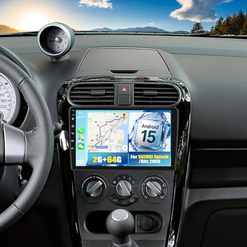 2G+64G CAMECHO Android 13 Autoradio mit Navi für Suzuki Splash Ritz/Opel Agila B 2004-2014,Doppel Din Radio mit 9 Zoll Bildschirm,Carplay Android Auto Mirror Link RDS FM WiFi Bluetooth+Rückfahrkamera