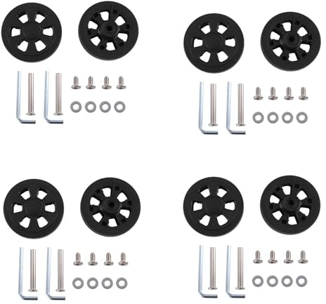 Janasiba Ersatzrollen für Gepäck, 60 mm x 12 mm, verschleißfest, Umweltschutz, PU, Ersatzräder, Schwarz, 1 Paar