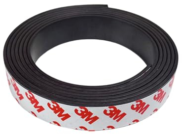 Selbstklebend Magnetband, Starker Magnet with Starker Kleber, Magnetstreifen Mit Extra Starkem Kleber für Als Fliegengitter Fenster Magnet (20x2mm（2m),Schwarz)