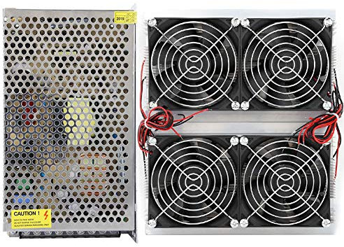 12V 220W Thermoelektrischer Kühler Peltier-Kühlsystem, 4-Kern-Kühlventilatoren Kühlplattenkühler mit 110V/220V-Eingang zu 12V 20A DC Universal Geregeltem Schaltnetzteil