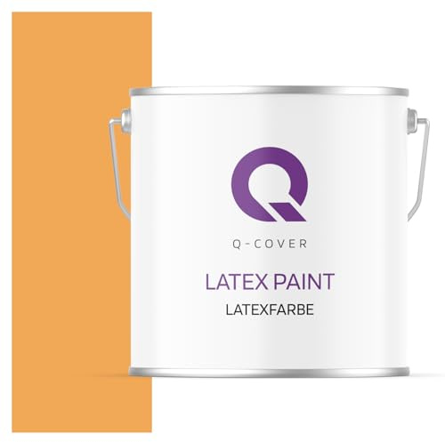 Q-COVER Latexfarbe 5L Klementine – Matte Innenfarbe für Wand & Decke, Klasse 3, Hohe Deckkraft, Scheuerfest