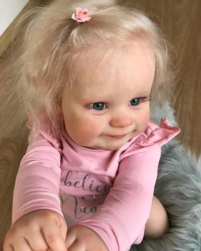 Zero pam Reborn Baby Puppe Mädchen Augen Offen Lebensechte Babypuppen 20 Zoll Silikon Baby Doll Mit Lange Haare Baby Puppe Weichkörper Puppen Die Wie Echt Aussehen