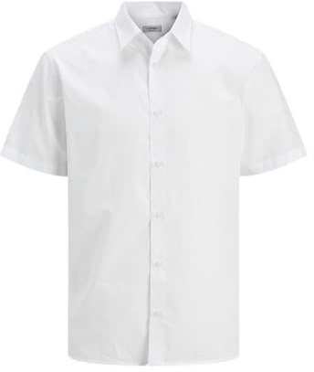 JJ REBEL Jrebgavin Solid skjorta Ss, Vit, S