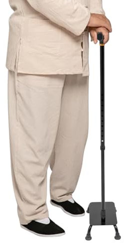 Stair Climbing Cane Half Step Lifts Aid Seniors Balance Walking Sticks Quad Base Seat Adjustable Helper to Walk Up and Down Stairs Assist Device