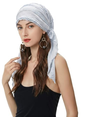ZLYC Damen Chemo Turban Mütze Vorgebundenes Kopftuch Headwraps Leichte Hut | Leicht Atmungsaktiv