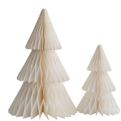 Faltbarer Weihnachtsbaum aus Papier, 2 Stück Wiederverwendbare Weihnachtsbäume Wabenbälle aus Pappe Dekoration, Requisite Weihnachtsschmuck, Classic Desktop Festival Atmosphäre Baum Ornamente