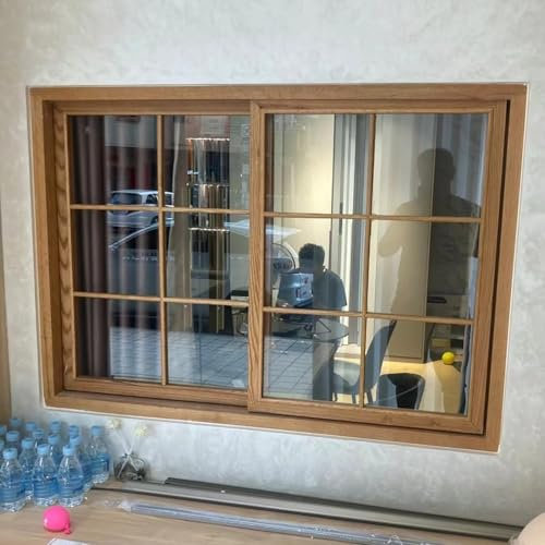 Finestra scorrevole orizzontale in legno con vetro temperato trasparente, montaggio a incasso, finestre di ventilazione per bagno/cantina, finestra a battente 100 x 120 cm