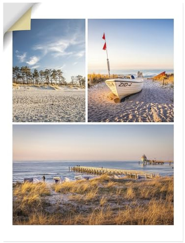 ARTland Wanddeko Wandtattoo selbstklebende Vinylfolie Maritime Deko Ostsee Reise Strand Sonnenuntergang Träume vom Meer U5JD