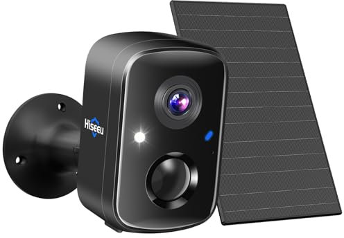 Hiseeu 4MP Wireless Solar Security Camera Outdoor Color Night Vision,Battery Powered Camera with Solar Panel,CCTV Camera Outdoor with PIR Motion,Color Night Vision,2-Way Audio (1pcs Black Camera)