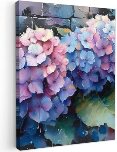MuchoWow© Quadro Su Tela Grandi Dimensioni Quadri Moderni Soggiorno Stampa | 30x40 cm - Di Foto Decorazione Camera Letto Da Parete Con Cornice Dipinti Ortensia - Viola - Murales - Fiori